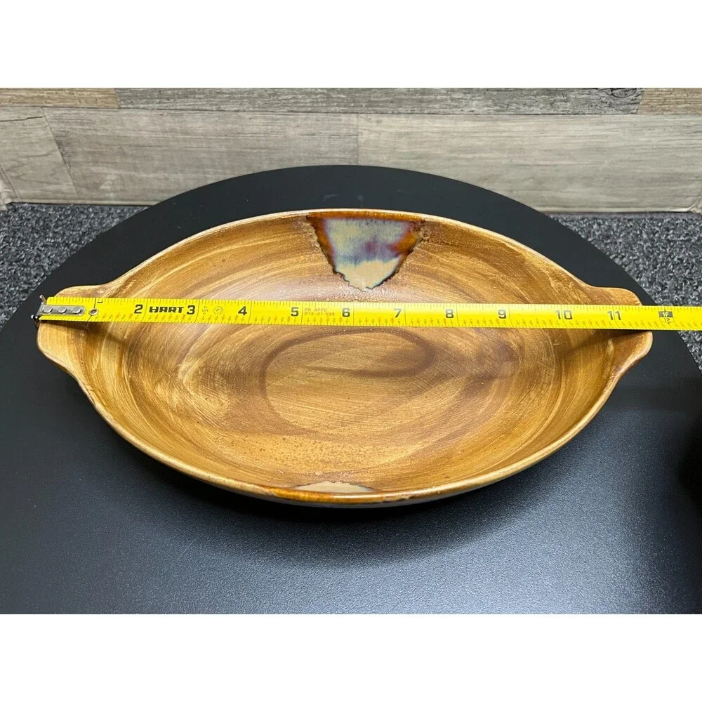 Sango Splash Brown Au Gratin Dish 4951 Drip Glaze Bakeware Microwave Safe